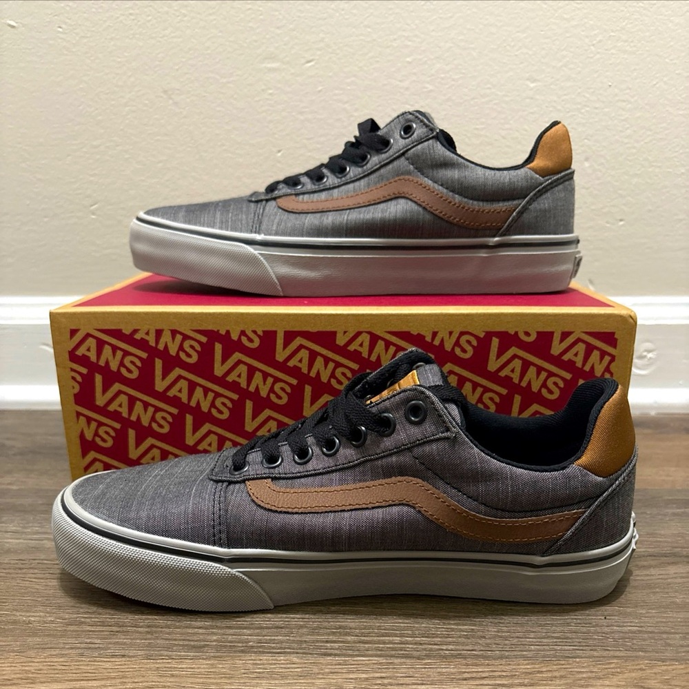 Vans Ward Deluxe Shoes Mens 8 Textile Black/Grey Comfort Sneakers NEW w/ Box